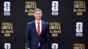 WASHINGTON, DC - DECEMBER 05: Jesse Marsch, Head Coach of Canada, poses on the red carpet prior to the FIFA World Cup 2026 Official Draw at John F. Kennedy Center for the Performing Arts on December 05, 2025 in Washington, DC. Kevin Dietsch/Getty Images/AFP (Photo by Kevin Dietsch / GETTY IMAGES NORTH AMERICA / Getty Images via AFP)