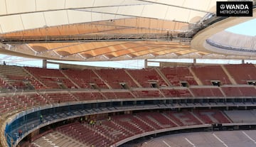 Obras en el Wanda Metropolitano: la cubierta ya est¨¢ terminada