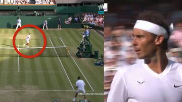 Nadal disparó con la mirada tras el bolazo de Kyrgios