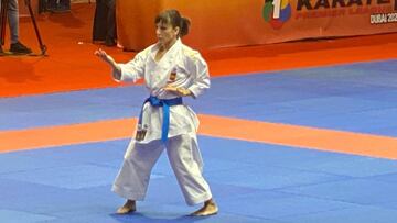 Sandra Sánchez compite durante la Premier League de Dubai.