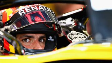 SPIELBERG, AUSTRIA - JUNE 29:  Carlos Sainz of Spain and Renault Sport F1 prepares to drive during practice for the Formula One Grand Prix of Austria at Red Bull Ring on June 29, 2018 in Spielberg, Austria.  (Photo by Mark Thompson/Getty Images)
 PUBLICADA 07/07/18 NA MA35 2COL