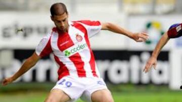 <b>EL CAPITÁN. </b>Gerard López, recientemente, entrenando en Montilivi con sus compañeros.