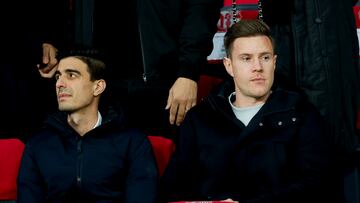 Ter Stegen, en la grada en el partido Bar?a-Oporto.