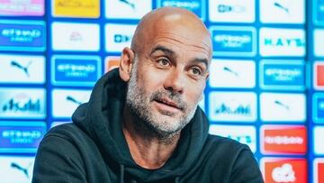 Guardiola, en rueda de prensa.