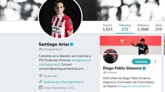 Santiago Arias en Twitter. 