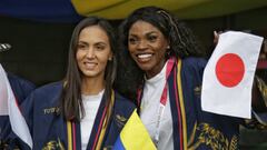 Caterine Ibarguen fue una de las abanderadas de Colombia para el desfile de inauguración de los Juegos Olímpicos de Tokio 2020.