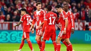 Los jugadores del Bayern festejan la victoria ante el Brujas.