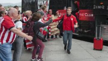 Iker Muniain, en la salida del Athletic.