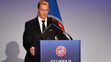 UEFA President Aleksander Ceferin delivers a speech during the 43rd Ordinary UEFA Congress on February 7, 2019 in Rome. (Photo by Andreas SOLARO / AFP)
PUBLICADA 26/02/19 NA MA27 1COL