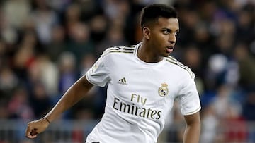 Rodrygo, en un partido con el Real Madrid.