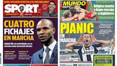 Portadas de los diarios Sport y Mundo Deportivo del d&iacute;a 19 de junio de 2018.