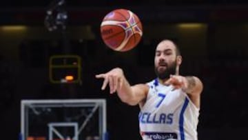 Vassilis Spanoulis, durante el partido ante Grecia.