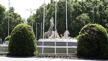 Fuente de Neptuno, donde el Atl&eacute;tico celebra sus t&iacute;tulos, que esta vez vivir&aacute; una celebraci&oacute;n at&iacute;pica, a causa de la pandemia del COVID.
 