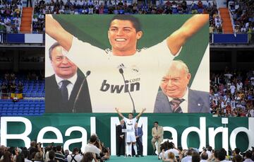 Cristiano Ronaldo en el estadio Santiago Bernabéu.