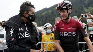 Egan Bernal y Chris Froome hablan al t&eacute;rmino de la tercera etapa de la Route d&#039;Occitanie 2020.