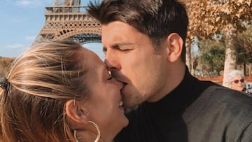 Morata y Alice Campello tat¨²an sus brazos con un rom¨¢ntico mensaje en italiano