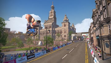 Imagen de uno de los recorridos de Glasgow y Escocia en el nuevo mundo de ciclismo virtual creado por Zwift