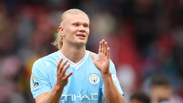 Haaland durante el transcurso del Sheffield United - Manchester City.