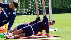 Banega, en un entrenamiento. 