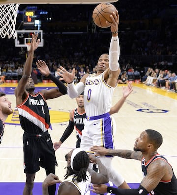 Westbrook frente a Portland en la derrota de Lakers