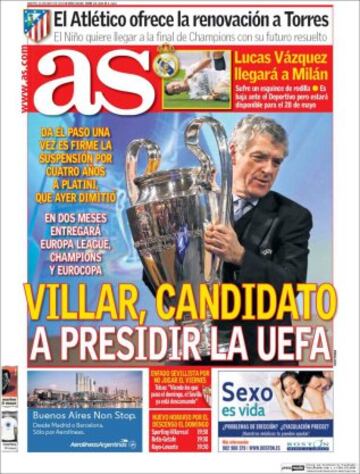 Portadas de la prensa mundial