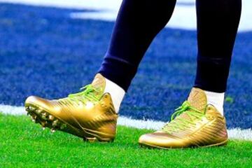 Las botas doradas las de Marshawn Lynch de Seattle Seahawks.
