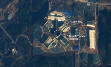Imagen satelital del centro de investigación de fusión láser chino, en Mianyang.