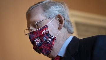 WASHINGTON, DC - JULY 30: Senate Majority Leader Mitch McConnell (R-KY) walks to the Senate floor at the U.S. Capitol on July 30, 2020 in Washington, DC. Republicans and Democrats in the Senate remain in a stalemate as the the $600-per-week federal unempl