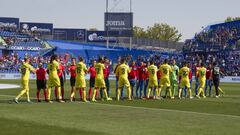 Saludo inicial entre Getafe y Villarreal.