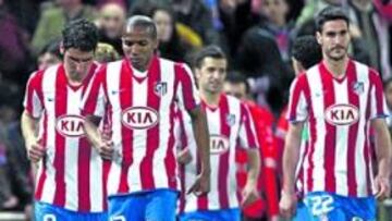 <b>AFICIÓN HASTIADA. </b>La afición del Atlético mostró su malestar con los jugadores el pasado domingo. La plantilla está cabizbaja