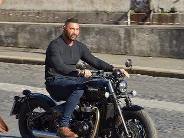 Dave Batista filmando "Mi Espía 2" el 24 de abril de 2023 en Roma, Italia.