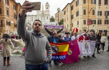 Cientos de aficionados madridistas ya se encuentran en Roma para animar a su equipo en Champions.