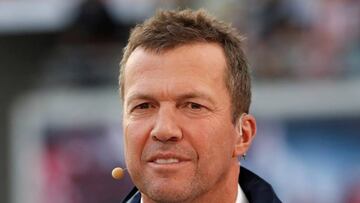 FILE PHOTO: Soccer Football - Bundesliga - RB Leipzig v Bayern Munich - Red Bull Arena, Leipzig, Germany - September 14, 2019  Lothar Matthaus performs media duties pitchside before the match    REUTERS/Fabrizio Bensch  DFL regulations prohibit any use of