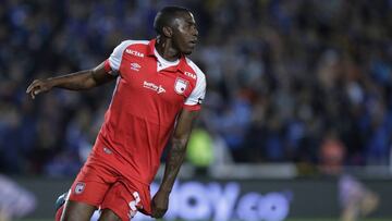 Maicol Balanta celebra su gol ante Millonarios.