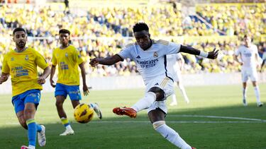 Soccer Football - LaLiga - Las Palmas v Real Madrid - Estadio Gran Canaria, Las Palmas, Spain - January 27, 2024 Real Madrid's Vinicius Junior scores their first goal REUTERS/Borja Suarez