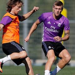 Modric y Morata entrenan con el grupo y están listos para el Eibar
