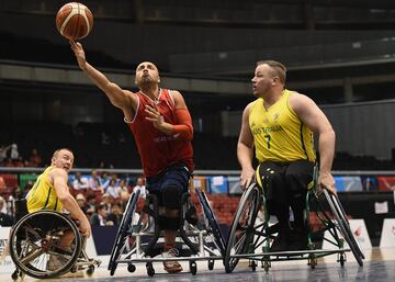 Final del mundial de baloncesto en silla de ruedas entre Gran Breta?a y Australia en el Tokyo Metropolitan Gymnasium.