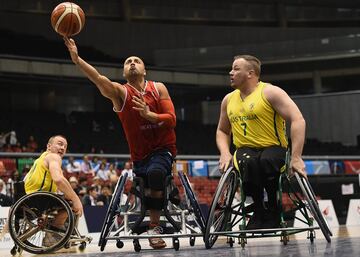 Final del mundial de baloncesto en silla de ruedas entre Gran Bretaña y Australia en el  Tokyo Metropolitan Gymnasium. 