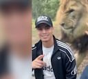 Delantero francés posó con un león y generó pavor en el público