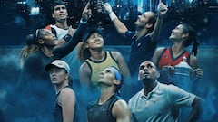 Cartel promocional del US Open con Rafa Nadal, Daniil Medvedev, Iga Swiatek, Carlos Alcaraz, Serena Williams o Nick Kyrgios... pero sin Novak Djokovic.