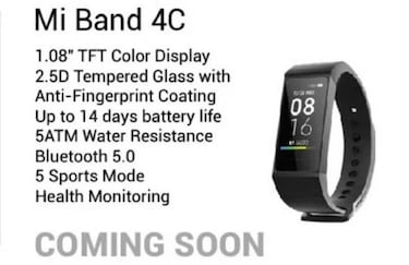 Mi Band 4C: filtradas las características de la nueva pulsera barata de Xiaomi