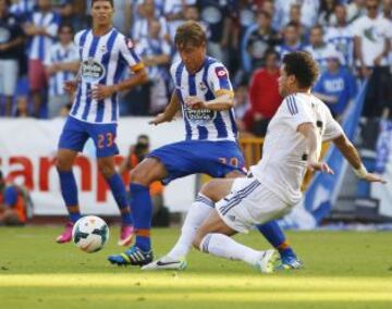 Trofeo Teresa Herrera. Deportivo de la Coru?a - Real Madrid. Wilk y Pepe.
