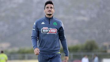 Juankar, en un entrenamiento con el Panathinaikos.