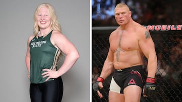 La atleta Mya Lesnar y su padre, la leyenda de la WWE y de la UFC Brock Lesnar.