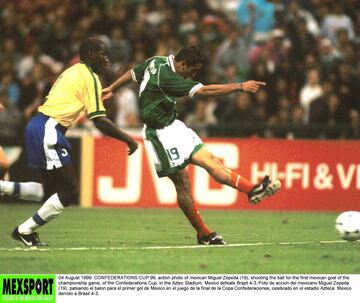 Logró marcar dos goles en la final de la Copa Confederaciones de 1999, mismos que ayudaron a la Selección azteca a conseguir el campeonato con un marcador de 4-3.