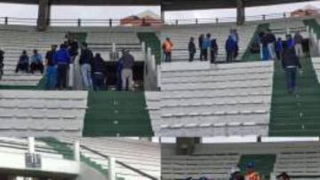 Hinchas de Millonarios reparan daños causados en Palogrande