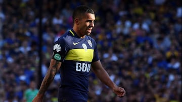 Carlos T&eacute;vez en uno de sus &uacute;ltimos partidos con Boca Juniors.