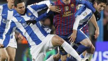 <b>PELEA. </b>La Real no dio nada por perdido en el Camp Nou.