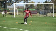 Montiel volvió a entrenarse en Ezeiza con sus compañeros