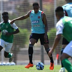 Suplentes de Colombia hacen práctica de fútbol ante Novelda CF